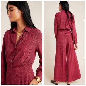 ANTHROPOLOGIE Loveland Wide-Leg
Button-Up Jumpsuit